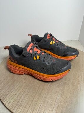 HOKA Challenger ATR 6 Trail Running Shoes Women’s 6B Gray Orange